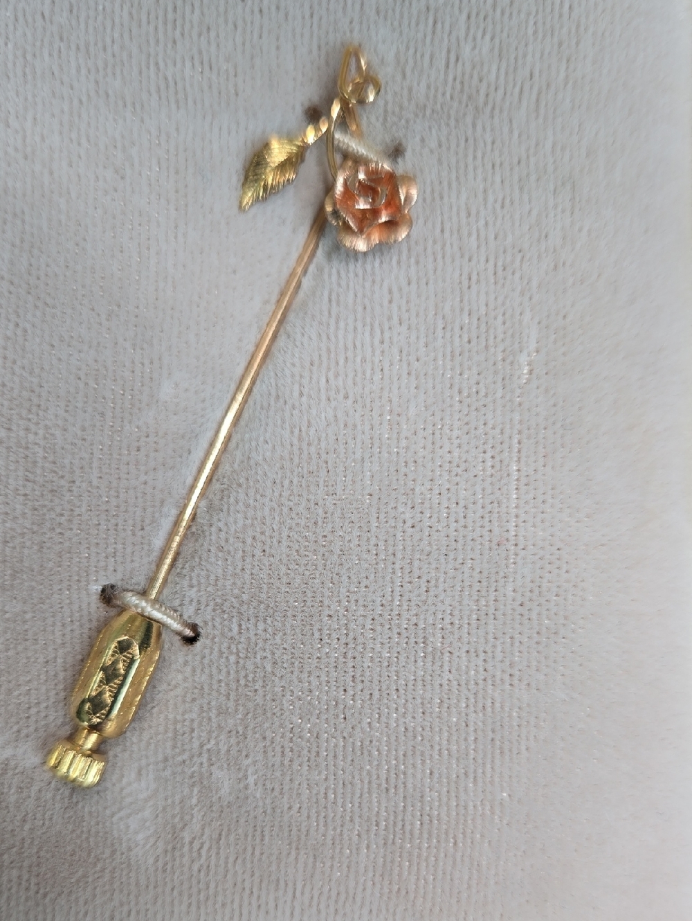 Vintage Krementz Triple Gold Plated Floral Stick Pin Brooch